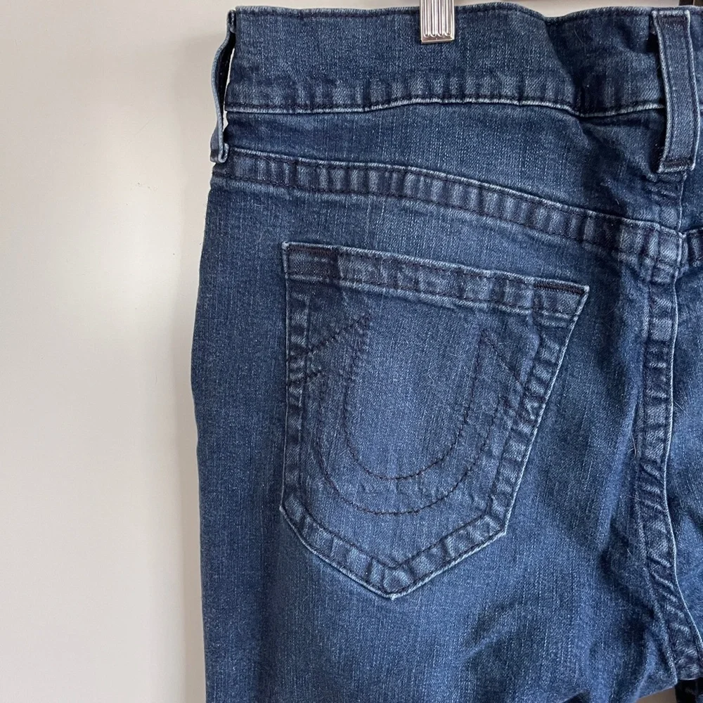True Religion World Tour Geno No Flap Relaxed Slim Dark Wash Jeans‎ Size 38